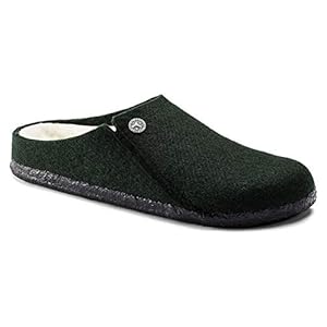 Birkenstock Women’s Zermatt Wool Felt Shearling Slippers, Forest Green, 36 N EU