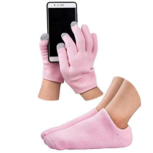 Gel Moisturizing Spa Gloves and Socks Gel Repair and Heal Eczema Cracked Dry Skin Touch Screen Moisturizing Gloves