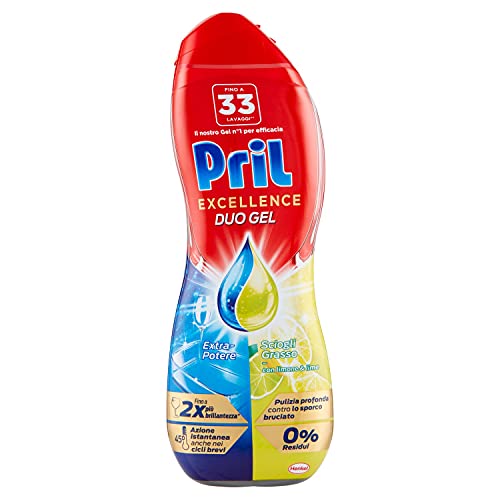 Pril Gold Gel Lave-Vaisselle Dissolvant de Graisse au Citron & Lime avec Dégraissant Actif, 33 Lavages, 1 Pièce Cover