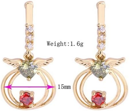 Golden H 18k K Gold Plated Stud Earrings Jewelry Made with Genuine SWA Elements Austrian Crystal Red
