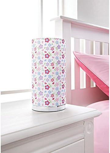 KIDS PRINTED TABLE LAMP GIRLS ROOM TABLE LAMP BED SIDE TABLE LAMP-PINK FLOWERS