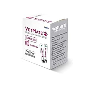 Dogs & Cats Diabetes Test Strips – 50 Count Strips Compatible with VetMate Diabetes Testing Kit