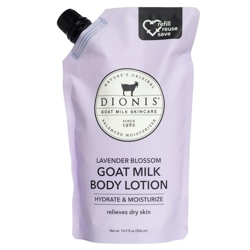 Dionis Goat Milk Lotion Refill for Dry Skin, Lavendar Blossom, 16.9 oz