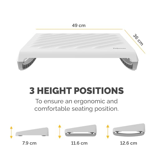 Adjustable Ergonomic Foot Rest Stool for Office & Home - White - Image 3