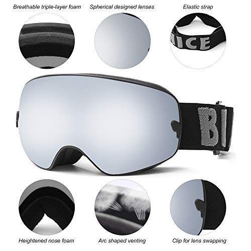 DECDEAL Crianças Esqui Snowboard Patinagem óculos de proteção UV Anti-fog Grande Spherical PC Lens a