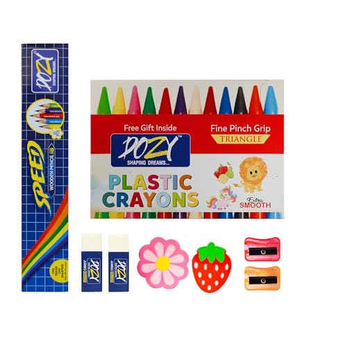 Image of DOZY Art Strokes Kit | Perfect Value Pack | Kit for Creative Minds | Gifting Range for Kids | Combination of 5 Stationery Items | Pack of 1