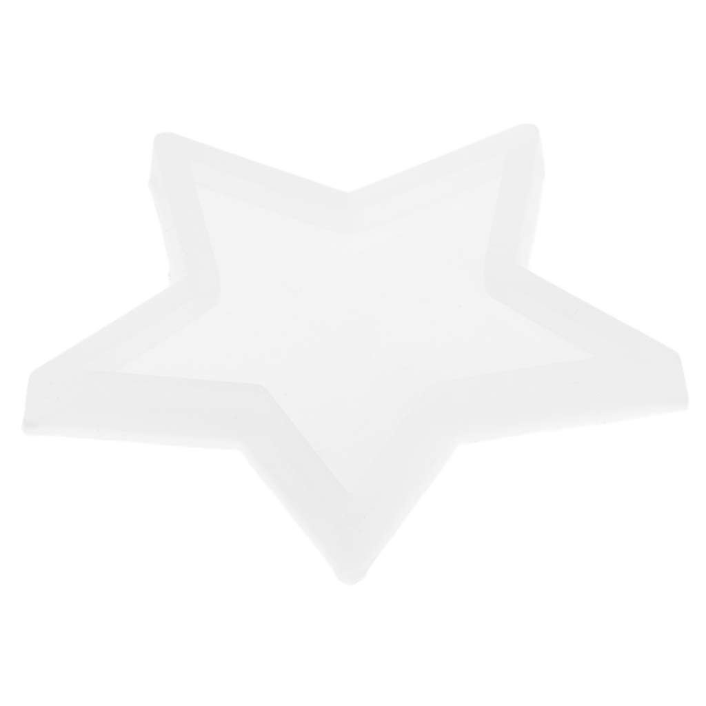 Diioomieeu White Glossy Five-Pointed Star Ornaments Silicone Epoxy Resin Mold Keychain Pendant Jewelry For Valentines