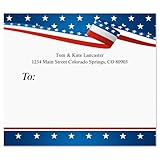 Colorful Images USA Proud Patriotic Personalized Package Shipping Labels, Add Names & Addresses, Set of 36 Easy Peel Flat Mailing Address Label Sheets, 3⅞” x 3⅜”, 1 Design