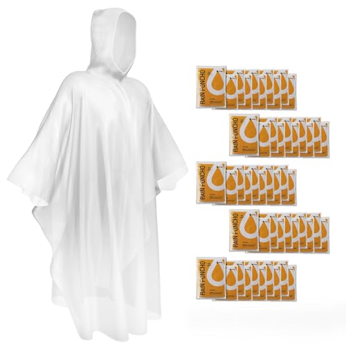 Image of SaphiRose Disposable Rain Ponchos Emergency Clear Poncho