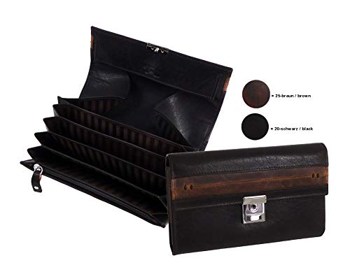 T-Brand 6 tlg. Geldtasche "BRADFORD" 25-braun-brown Leder Geldbörse Cover