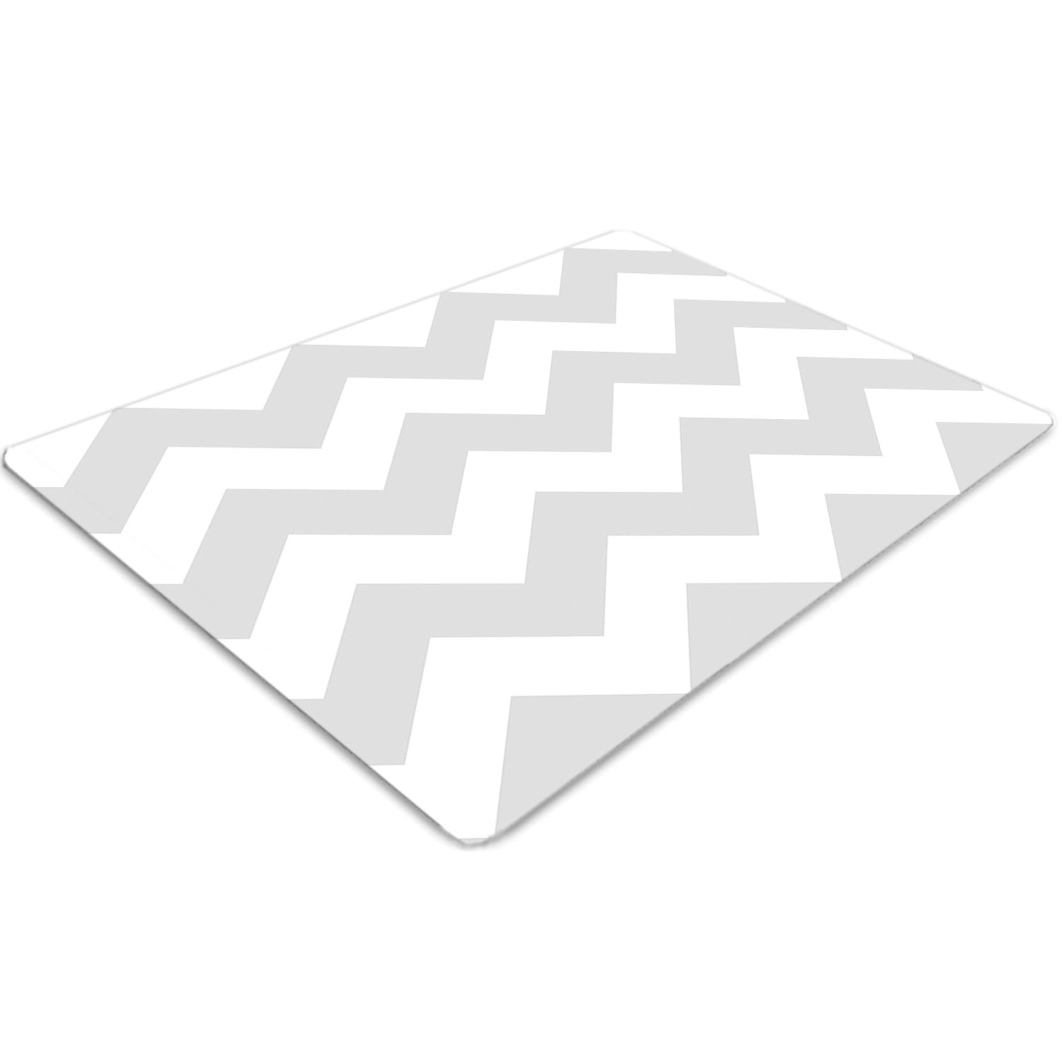 Tapis de chaise 100x70 cm zigzag gris en PVC protège-sol de bureau