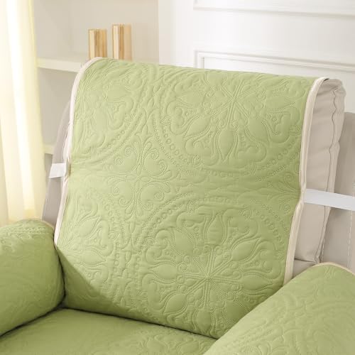 Housse fauteuil inclinable matelassé doux vert S : confort premium