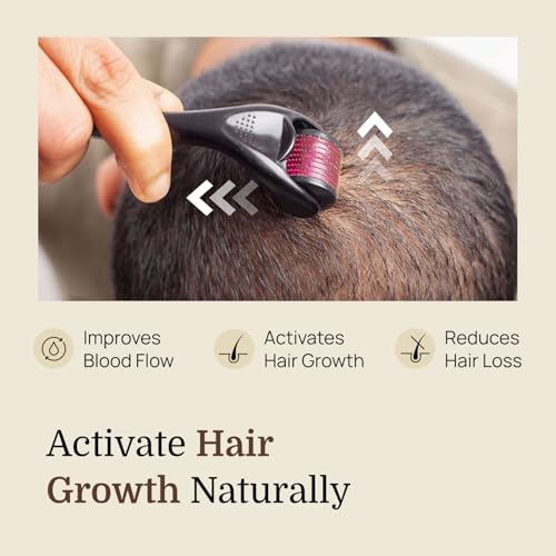 Image of ForMen Derma Roller 0.5mm for Hair & Beard Care | 540 Stainless Steel Needles for Regrowth | Supports Scalp Activation, Repair Damage, Hair Thickness & Beard Grooming