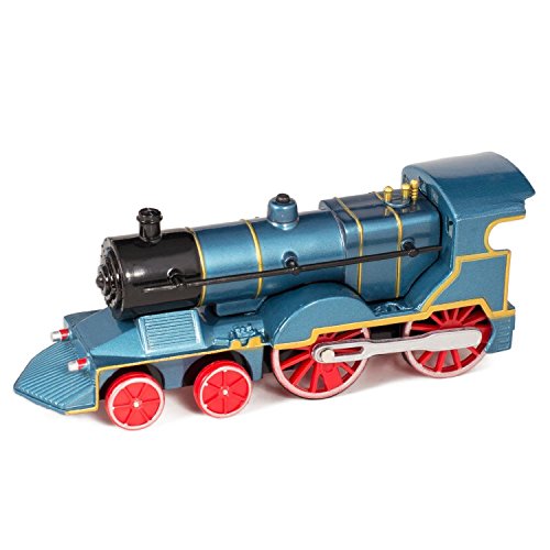 Master Toys & Novelties Blue Cast Metal Classic Train Toy with Sounds and Lights