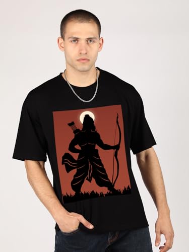 Image of CHKOKKO Mens Polyester Stylish Oversized T Shirt for Daily & Casual Wear Printed Design with Drop Shoulder & Half Sleeves