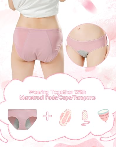 Finihen Teens Girls Period Underwear Leak Proof Panties For Big Girls Multi-Pack.3