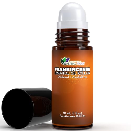 Frankincense Essential Oil Roll-On 30mL (1 fl oz) Pre-Diluted in Fractionated Coconut Oil (FCO) Oil-Based Alcohol-Free Aromatherapy Roller