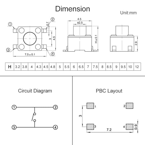 Interruptor táctil SMD para solucionar fallos de encendido y botones dañados en PCB 50 uds 6