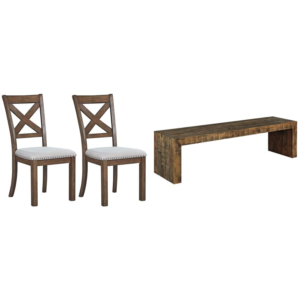 Signature Design by Ashley Moriville Modern Farmhouse Upholstered Dining Room Chair, Set of 2