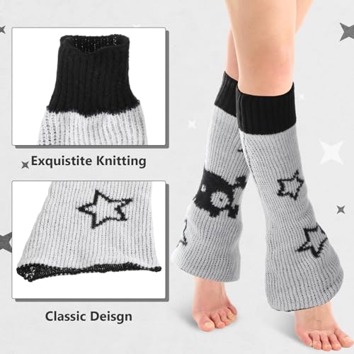 Image of 3 Pairs Women Leg Warmers Y2k Knitted Long Leg Warmers Halloween Gothic Lolita Accessories
