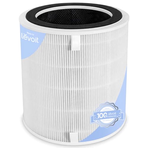 LEVOIT LV-H135 Replacement Filter, Genuine Air Purifier Filters, High-Efficiency Activated Carbon for Removal of Smoke, Odor, Allergens, Pollen, LV-H135-RF, White,1 Pack