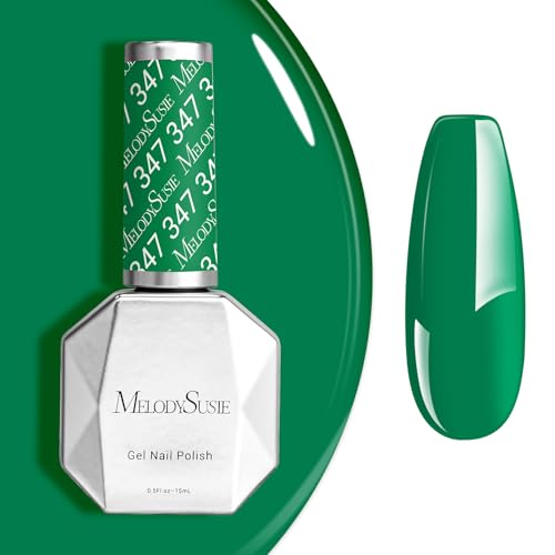 Image of MelodySusie Bright Parrot Green Gel Nail Polish, 0.5 Fl Oz Soak Off UV LED Nail Lamp Neon Green Gel Polish Gift for Women Art Manicure Salon DIY Design Decoration at Home-347