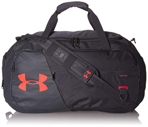 Under Armour 大人用 アンディナイアブル ダッフル 4.0 ジムバッグ、ピッチグレー(013)/ベータレッド、ミディアム