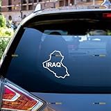 Irak Karte Umriss Silhouette Veteran Vet Aufkleber Decal Vinyl - 2er Pack Weiß 10,2cm - Für Auto Boot Laptop Becher Kein Hintergrund Konturschnitt
