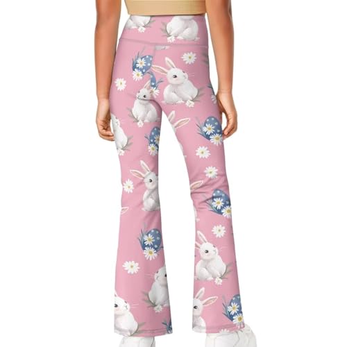 Flare Leggings for 5-14Y Girls Spring Easter Yoga Pants for Kids Elastic Waisted Bell Bottom Leggings for Hiking2