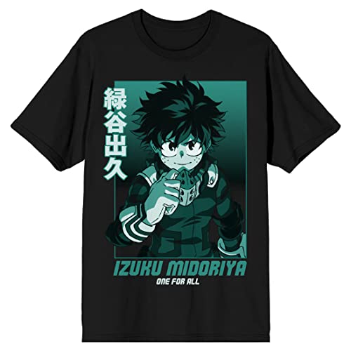 My Hero Academia Izuku Midoriya One for All Men's Black T-Shirt-XL