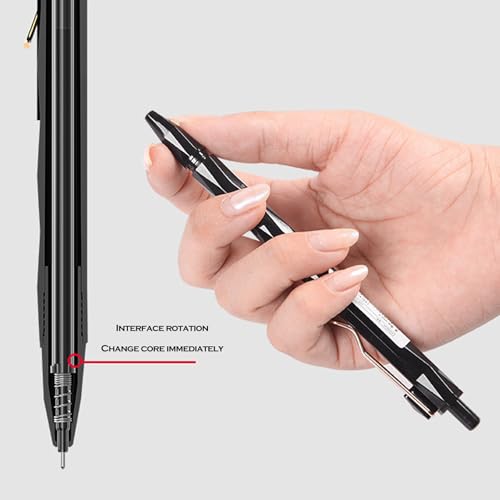 Bolígrafos gel retráctiles 0.5mm DUNBONG, tinta negra, caja 6 unidades miniatura 6