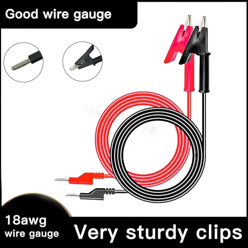 Image of 4mm Stackable Banana Plug Banana Plug to Alligator Clip Test Lead Wire Cable 3.3Ft /1M Red and Black Set for Multimeter Electrical Testing(2Pcs)