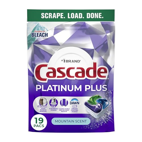 Image of Cascade Platinum Plus Dishwasher Pods, Dishwasher Detergent, Dish Detergent Soap, Mountain, 19 Count