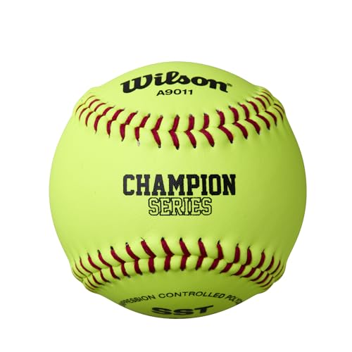 WILSON 9011 Optic Leather Softballs - No NFHS Logo, 1 Dozen