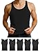 Produktbild ALPIDEX Herren Classic Unterhemd 5er Set Männer Tank Top 100% Baumwolle Basic Feinripp Ärmellos Shirt Weiß Schwarz, Größe:L, Farbe:Black