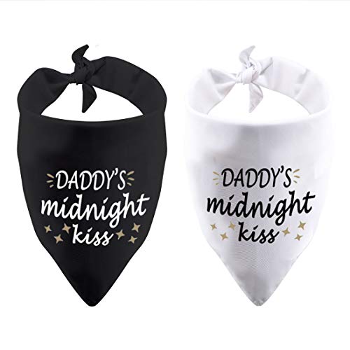 2 Pack Mom or Dad’s Midnight Kiss Dog Bandana New Year’s Eve tie New Years Eve Dog Bandana (Midnight Kiss dad 2 pack)