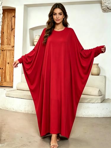 Image of Boedaty Women Soft Muslim Prayer Dress Abaya Islamic Ramadan Full of Elasticity Garment Dubai Robe