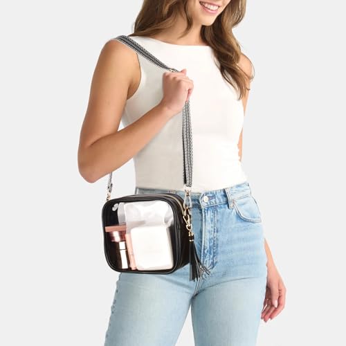 Image of Clear Crossbody Bag Stadium Approved Clear Purse - Transparent Messenger Bag with Front Pocket