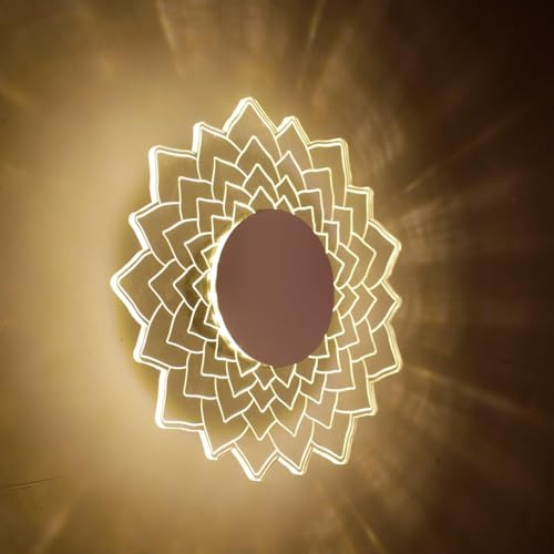 Image of Sunflower Wall & Ceiling Light - Creative Acrylic Decorative Wall Lamp | Modern Wall Sconce for Bedroom, Living Room & Kids Room - (1 Pack)