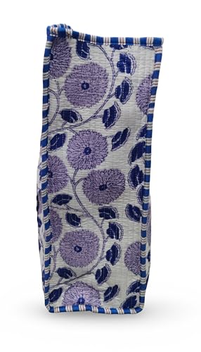 Image of Cotton Tiger Block Print Tote Bag, Indian Handmade Shopping Shoulder Bag, Unisex Market Daily Use