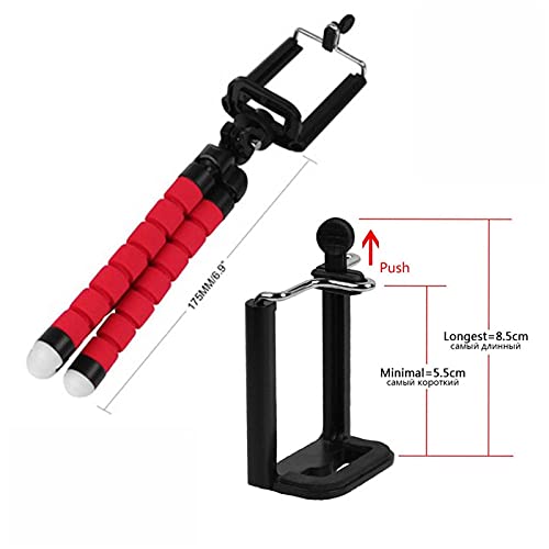 JSJJAUJ Dreibein-Stative Stativ Selfie Ring Lichtstativ mit Cliphalter Remote Shutter (Color : Black Tripod) – Bild 7