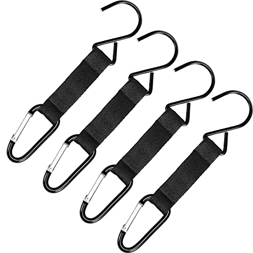 Sumind 4 Pack Baseball Bag Hook for Fence Heavy Duty Dugout Hook for Bat Bag Backpacks Metal & Nylon Clip for Softball Football Tennis Water Bottle Camping Sports Gear Hanging(Black)