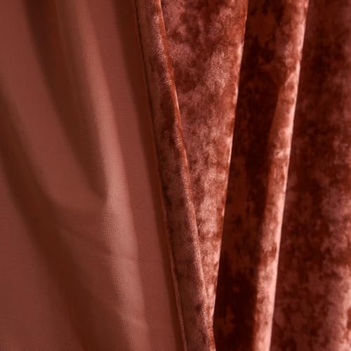 gisewood Dusty Rose Pink Crushed Velvet Curtains 96 Inches Long Thermal Insulated Back Tab Drapes Room Darkening Draperies Window Panels for Bedroom Living Room Set of 2 - Image 5