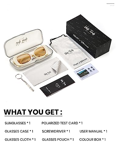 Image of Veda Tinda Vision Rectangle Sunglasses Men Tinted Polarized Big Square Retro 90s Vintage y2k Glasses for Women UV Protection
