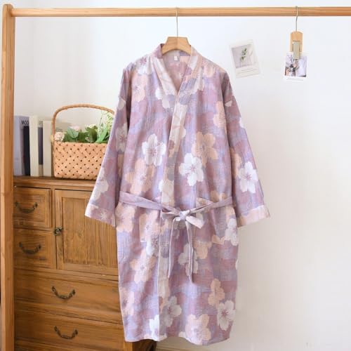 Kimono de algodón jacquard y yukata de gasa fina para mujer 7