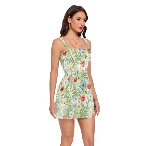 Mono corto casual para mujer con estampado floral de margaritas 2