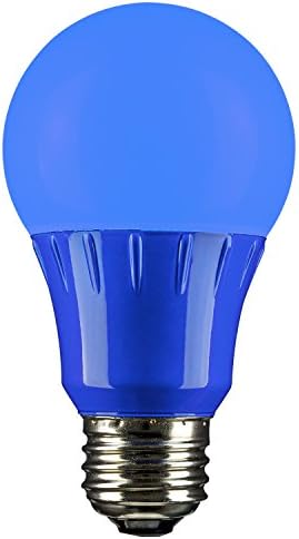 Sunlite 80145 A19 Colored Light Bulb 3 Watts (25w Equivalent), E26 Medium Base, Non-Dimmable, UL Listed, Party Decoration, Holiday Lighting, 1 Count, Blue