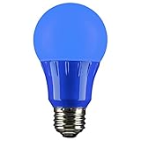 Sunlite 80145 A19 Colored Light Bulb 3 Watts (25w Equivalent), E26 Medium Base, Non-Dimmable, UL Listed, Party Decoration, Holiday Lighting, 1 Count, Blue