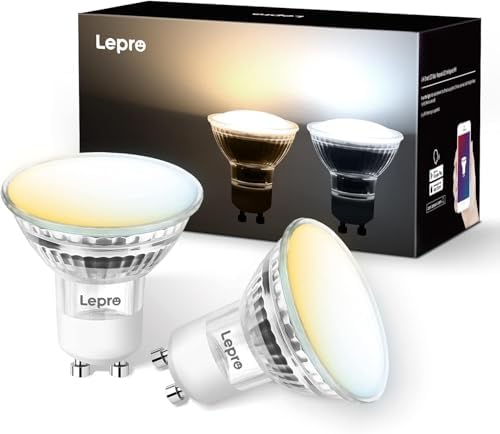Lepro GU10 Smart Bulb, 4.5W Dimmable WIFI Bulb, 385lm, 2PC