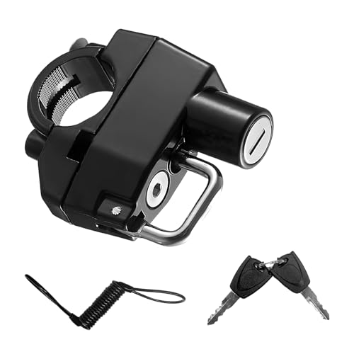 MUQIDA 2PCS Motorcycle Helmet Lock, Anti-Theft Metal Safety Helmet Lock with 2 Keys, Tamper-Proof Handlebar Mounting Locks for Motorbike Scooter Street Bike, Motorcycle Accessories
